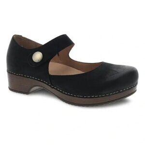 Dansko Beatrice Mary Jane Scandi Girl Block Heel Clog Burnished Nubuck Boho